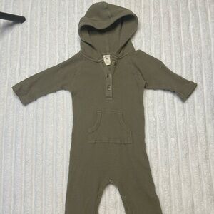 Kate Quinn Taupe Hooded Baby Romper